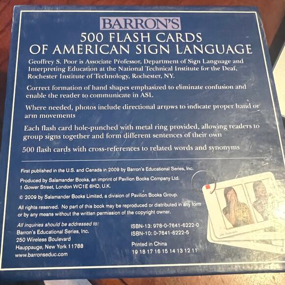 Barron's 500 Flash Cards of American Sign Language Geoffrey S. Poor Professor - Picture 3 of 6